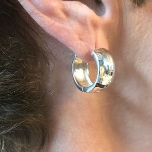 Hammered sterling silver loops
